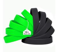 LVNRIDS 50 PCS Silicone Wristbands Rubber Bracelets for Adult Green/Black, 8 inch Multicolor Silicone Wrist Bands for Business School Activity Party Music Festival