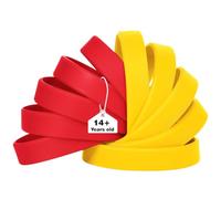 LVNRIDS 50 PCS Silicone Wristbands Rubber Bracelets for Adult Yellow/Red, 8 inch Multicolor Silicone Wrist Bands for Business School Activity Party Music Festival