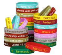 LVNRIDS Inspirational Bible Silicone Bracelets, Religious Silicone Bracelets Rubber German Bracelet for Men Women Christian Gifts for Church School Easter, Silicone, No gemstone