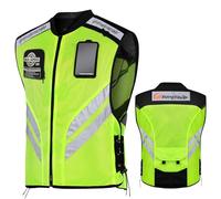 LVNRIDS Motorcycle Vest Safety Reflective Sleeveless Motorbike Jacket Green 4XL