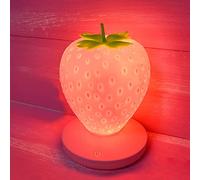 LVOERTUIG Strawberry Night Light, Cute Silicone Strawberry Lamp, LED Cute Night Light, Bedside Color Changing Lamp, 3 Modes Touch for Birthday, Christmas
