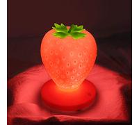 LVOERTUIG Strawberry Night Light, Cute Silicone Strawberry Lamp, LED Cute Night Light, Bedside Color Changing Lamp, 3 Modes Touch for Birthday, Christmas