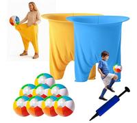 LVOORTOREN Granny Pants Yard Game, 11 PCS Outdoor Yard Toss Game for Teens & Adults-Includes 2 Giant Granny Funny Pants, 8 Bouncy Balls & Pump - Backyard Party Games for Family Reunion, Team Building