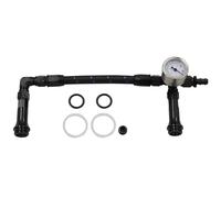 LVOUP 4150 Carburetor Fuel Line Kit AN6 Dual Feed Fuel Line with Pressure Gauge for Holley Black with Pattern