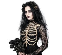 L'VOW Realistic Skeleton Rib Cage Chest Harness Gothic Foam Bone Plate for Halloween Cosplay Costume Accessory, White