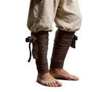 L'VOW Viking Puttees Leg Wraps for Men Medieval Cosplay LARP Accessory, Dark Brown, One Size