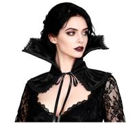 L'VOW Women Black Victorian Collar Standing Vampire Collar Detachable Dracula Collar Witch Gothic Accessories, Black Velvet, One Size