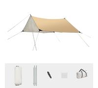 Lvpradior Heavy-Duty Camping Tarp 10x10ft/10x13ft Waterproof Windproof - 300D Oxford Fabric Ultraviolet Protection Shelter with Reinforced Grommets & Carry Bag for Backpacking,Hammock,Snow Camping