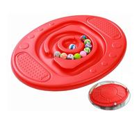 Lvpradior Maze Balance Board, Rocking Seesaw Balance Board with 2 Balls, Sensory Training Rocking Board, Core Strength Balance Training Standing Equipment (Red)