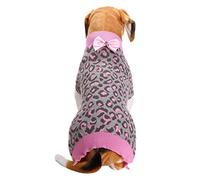 LvRao Small Dogs Cats Knitted Jumper Turtleneck Sweater Leopard Soft Warm Pet Costume Clothes Coat (Pink Leopard, XL)