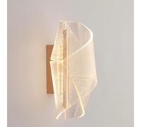 Lvrodxz LED Wall Light Indoor Creativity 12W 1500LM Golden Modern Wall Lamp Dimmable with 3 Light Colors Curved Design Acrylic Wall Lighting for Living Room Bedroom Staircase Hallway