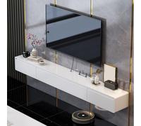 LVRUIEDS Floating TV Unit, Floating TV Stand 160/180/200/220/240cm Wall Mounted TV Cabinet With Door Floating TV Cabinet Large Storage TV Bench For Living Room(A,180CM)