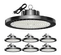 lvsdak UFO LED High Bay Lights 5000K 200W 30000LM 6 Pack with Plug High Bay Led Shop Lights Suitable for Warehouse Workshop Factory Gym Garage Barn LED Lamp AC100-277V