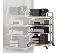 LVSEWOA Hifi Racks Home Office Stereo Component Cabinet, Freestanding Audio-video Shelving 3 4 5 Layer/Record Player Media Stand, Open-Ended Electronics Equipment Shelf, Modern Hifi Racks(4-tier)