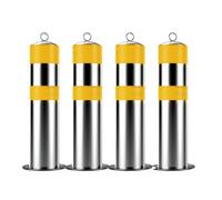 LVSEWOA High Visibility Safety Bollard Posts - 3-Pack for Parking Lot Protection in Construction and Caution Areas