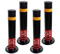 LVSEWOA Safety Bollard Traffic Barrier Post - Lockable Reflective Spring Design, 2-Pack for Effective Traffic Control and Driveway Protection