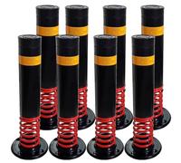 LVSEWOA Safety Bollard Traffic Barrier Post - Lockable Reflective Spring Design, 2-Pack for Effective Traffic Control and Driveway Protection