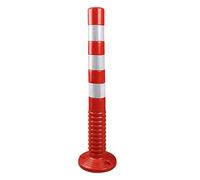 LVSEWOA Security Parking Post, Plastic Traffic Post Posts Channelizer Cone, Delineator Post PU Traffic Post Barrier Cones with Reflective Bands for Parking Lot Construction Caution Roads