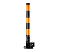 LVSEWOA Steel Safety Bollard - In Ground Parking Barrier Post with Reflective Tape for Enhanced Traffic Safety - Yellow Powder Coated Metal