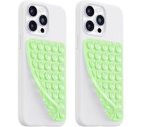 LvShuLiangPin 2 Pack Silicone Suction Cup Phone Case Mount Double Sided, Hands-Free Strong Grip Silicon Phone Holder, Non Slip Phone Accessories for Selfies and Videos (Light Green)