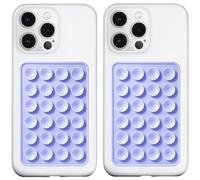 LvShuLiangPin 2 Pack Silicone Suction Phone Case Mount, Silicon Adhesive Phone Grip for Smartphones, Hands-Free Mirror Shower Phone Holder for Selfies, Tiktok Videos (Lavender)