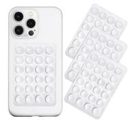 LvShuLiangPin Silicone Suction Phone Case Mount 3 Pack, Silicon Adhesive Suction Cup Phone Mount, Non Slip Sticky Phone Grip for Cellphone, Strong Grip Holder for Selfies and Videos (White)