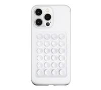 LvShuLiangPin Silicone Suction Phone Case Mount, Silicon Adhesive Phone Accessory for Smartphones, Hands-Free Mirror Shower Phone Holder for Selfies, Tiktok Videos (White)