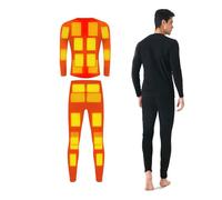LVSHUOHC Heated Long Johns For Men Heated Underwear More Lightweight, Heated For Men, 22 Carbon Fiber USB Heating Elements Mens Body Suit Motorcycle Pants,L
