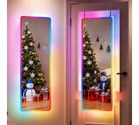 LVSOMT Full Length Mirror with Lights, RGB Wall Mounted Mirror, LED Full Body Mirror, lighted Over the Door Mirror full Length, Wall/Door Hanging Mirror, 120x40 cm Long Wall Mirror for Bedroom