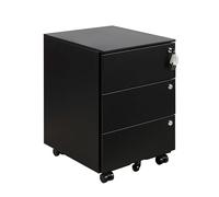 LVSTEEL Office Cabinet with 4 Keys, Movable Storage Box, Office Drawer Cabinet, Lockable, 3 Drawers, Work, Home Office