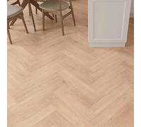 LVT Herringbone Click Vinyl Flooring Premium Waterproof Luxury Vinyl Tile Flooring 2.36m² Coverage Per Pack | Living, Dining Room, Kitchen, Lounge Floor (Soft Oak)