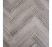 LVT Herringbone Click Vinyl Flooring Premium Waterproof Luxury Vinyl Tile Flooring 2.36m² Coverage Per Pack | Living, Dining Room, Kitchen, Lounge Floor (Grey Oak)