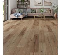 LVT Luxury Vinyl Tile Plank Flooring Waterproof Click Fit Wood Effect LVT Floor 2.196m² Coverage Per Pack | Office, Hallway, Kitchen, Dining Room Flooring Pack (Sandy Beach)