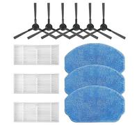 LVTENGAI Replacement Parts Compatible with MAMNV BR150 BR151, ZCWA BR150 BR151, MANVINS G20 Robot Vacuum Cleaner Accessories 3 Hepa Filters 3 Mop Pads 6 Side Brushes