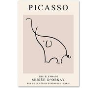 LVTFCO Abstract Picasso Elephant Poster Minimalist Pink Wall Art Picasso Penguin Prints Picasso Canvas Painting For Home Decor Picture 50x70cmx1 No Frame