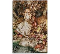 LVTFCO Arthur Rackham Poster《Goblin Market》Wall Art Arthur Rackham Prints Retro Illustration Canvas Painting for Home Art Picture Decor 50x70cm No Frame