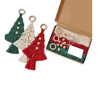 LVTFCO Christmas Ornament Macrame Kit for Beginners Knitted Christmas Tree Craft with Written Instructions Decoration Hanging Kit Tree Kits Ornaments Kits,Crochet,gnome,Ornaments,Craft,Adults,Santa,