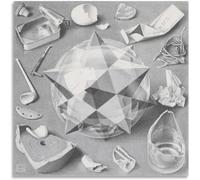 LVTFCO Order And Chaos Poster By M.C. Escher Canvas Wall Art M.C. Escher Optical Illusion Prints Abstract Painting for Home Decor Picture 50x50cm No Frame