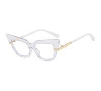 LVTFCO Vintage Cat Eye Glasses Frame Women Spectacles Frames Decorative Eyeglasses Trendy Eyewear,Transparent,One size