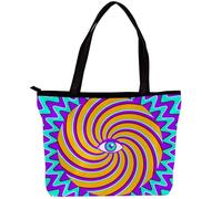 LVTISEE Abstract Eye Hippie Psychedelic Tote Bag for Women Top-Handle Purse Zipper Shoulder Bag Hobo Travel Shopping Handbag