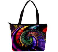 LVTISEE Abstract Spiral Pattern Tote Bag for Women Top-Handle Purse Zipper Shoulder Bag Hobo Travel Shopping Handbag