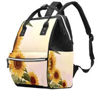 LVTISEE Blooming Sunflower Diaper Bag Mummy Backpack Nappy Nursing Bag for Baby Care