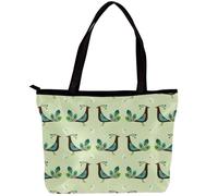 LVTISEE Cute Abstract Peacock Pattern Tote Bag for Women Top-Handle Purse Zipper Shoulder Bag Hobo Travel Shopping Handbag