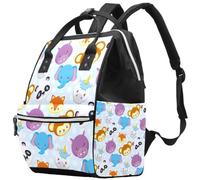 LVTISEE Cute Animals Faces Diaper Bag Mummy Backpack Nappy Nursing Bag for Baby Care