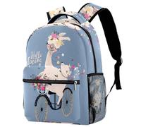 LVTISEE Hello Spring Unicorn Bicycle Backpack Hiking Travel Rucksack School Bag Bookbag for Men Women
