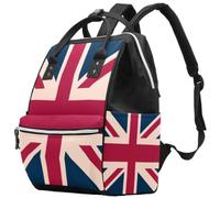LVTISEE I Love the UK Vintage British Flag Diaper Bag Mummy Backpack Nappy Nursing Bag for Baby Care