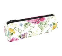 LVTISEE Painting Butterfly Peony Flower Pencil Bag Pen Pouch Desk Stationery Makeup Bag