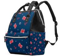 LVTISEE Red Crab Anchor Navy Diaper Bag Mummy Backpack Nappy Nursing Bag for Baby Care