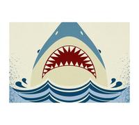 LVTISEE Retro Shark Jaws Placemats for Dining Table Set of 4, Cloth Table Runner Heat-Resistant Stain Resistant Washable Kitchen Table Mats