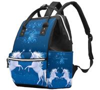 LVTISEE Silver Unicorns Blue Sweet Dreams Diaper Bag Mummy Backpack Nappy Nursing Bag for Baby Care